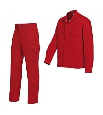 Red Rougevif work jacket and trouser set